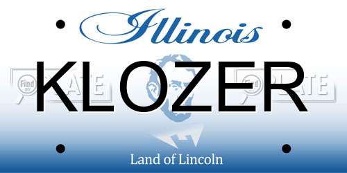 KLOZER Illinois License Plate