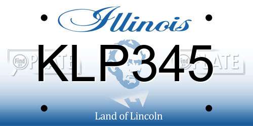 KLP345 Illinois License Plate