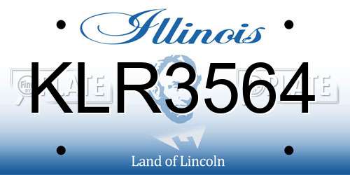KLR3564 Illinois License Plate