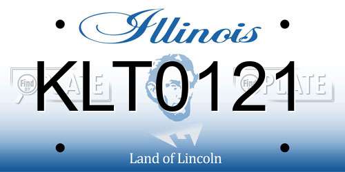 KLT0121 Illinois License Plate