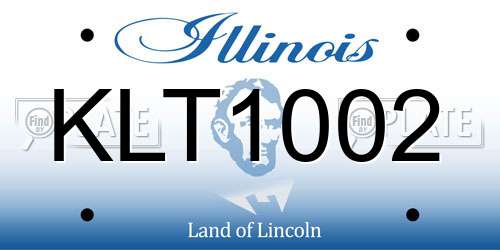 KLT1002 Illinois License Plate