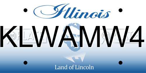 KLWAMW4 Illinois License Plate