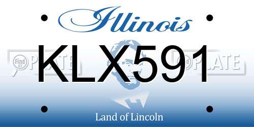 KLX591 Illinois License Plate