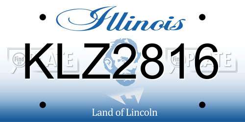 KLZ2816 Illinois License Plate