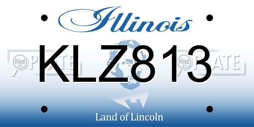 KLZ813 Illinois License Plate