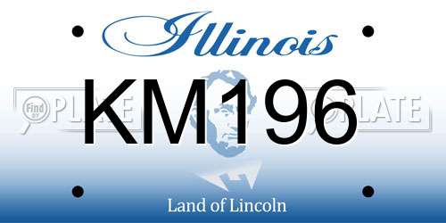 KM196 Illinois License Plate