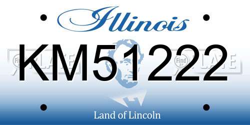 KM51222 Illinois License Plate