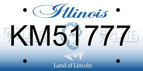 KM51777 Illinois License Plate