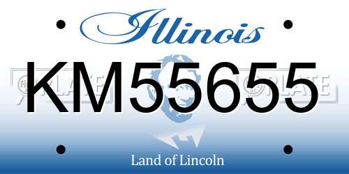 KM55655 Illinois License Plate