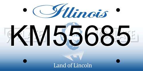 KM55685 Illinois License Plate
