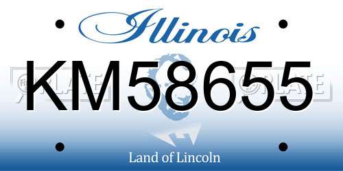 KM58655 Illinois License Plate