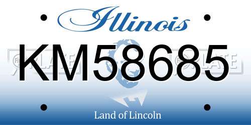KM58685 Illinois License Plate