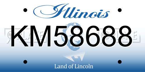 KM58688 Illinois License Plate