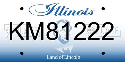 KM81222 Illinois License Plate