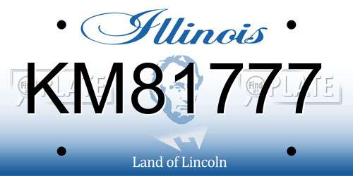 KM81777 Illinois License Plate