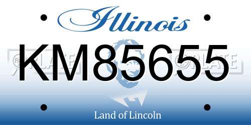 KM85655 Illinois License Plate