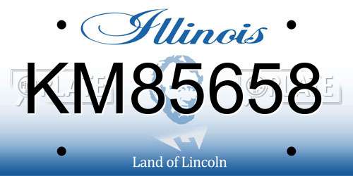 KM85658 Illinois License Plate