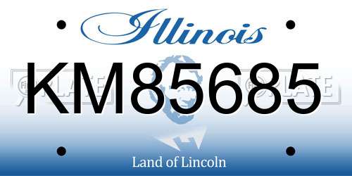 KM85685 Illinois License Plate