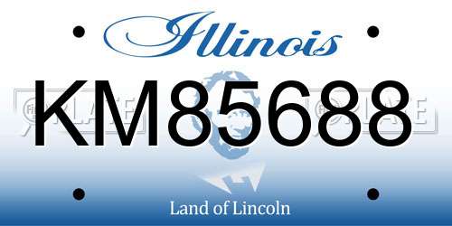 KM85688 Illinois License Plate