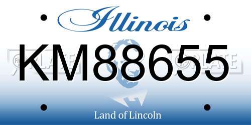 KM88655 Illinois License Plate