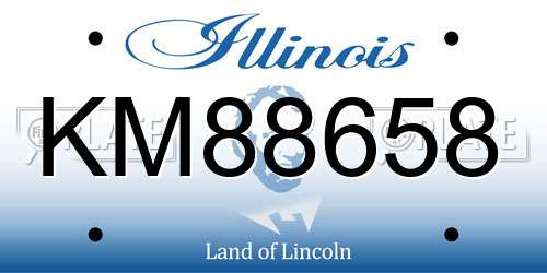 KM88658 Illinois License Plate
