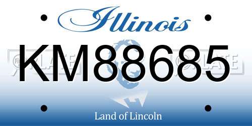 KM88685 Illinois License Plate