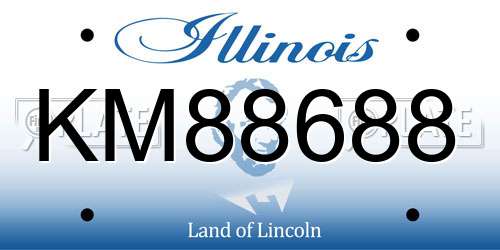 KM88688 Illinois License Plate