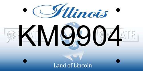 KM9904 Illinois License Plate