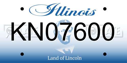 KN07600 Illinois License Plate