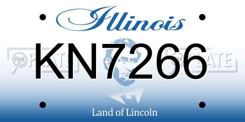 KN7266 Illinois License Plate
