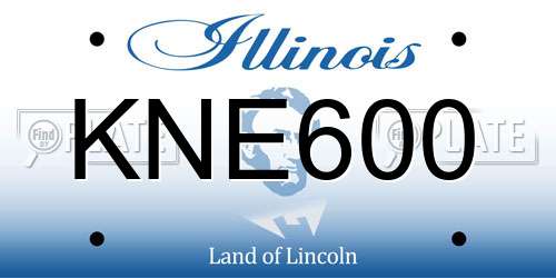 KNE600 Illinois License Plate