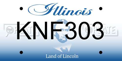KNF303 Illinois License Plate