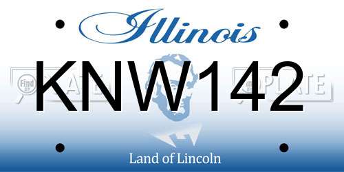 KNW142 Illinois License Plate