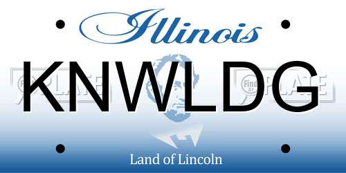 KNWLDG Illinois License Plate