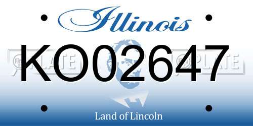 KO02647 Illinois License Plate