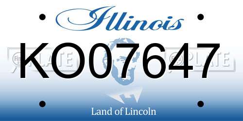 KO07647 Illinois License Plate