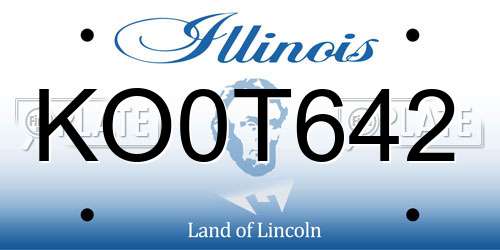 KO0T642 Illinois License Plate