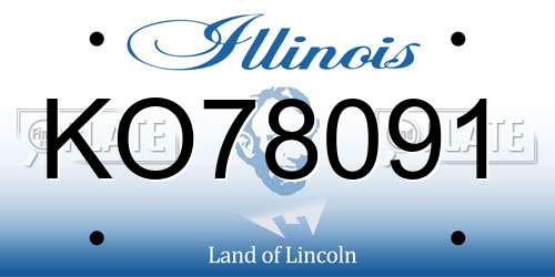 KO78091 Illinois License Plate