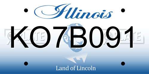 KO7B091 Illinois License Plate