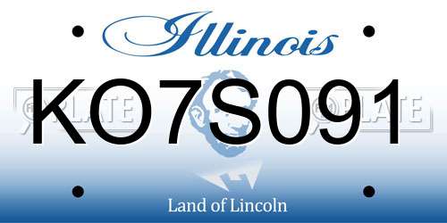 KO7S091 Illinois License Plate