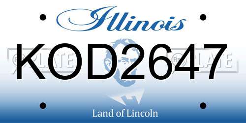 KOD2647 Illinois License Plate