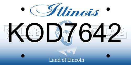 KOD7642 Illinois License Plate