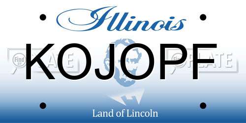 KOJOPF Illinois License Plate