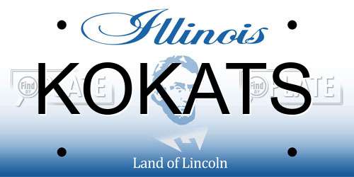 KOKATS Illinois License Plate