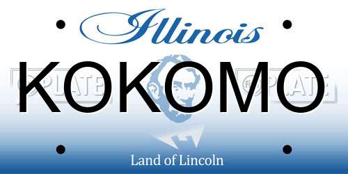 KOKOMO Illinois License Plate