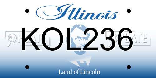 KOL236 Illinois License Plate