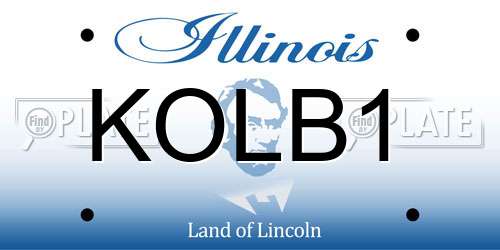 KOLB1 Illinois License Plate