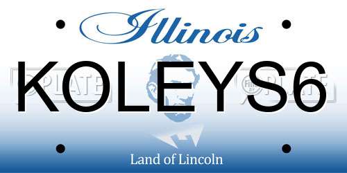 KOLEYS6 Illinois License Plate