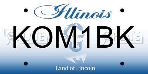 KOM1BK Illinois License Plate
