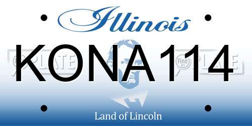 KONA114 Illinois License Plate